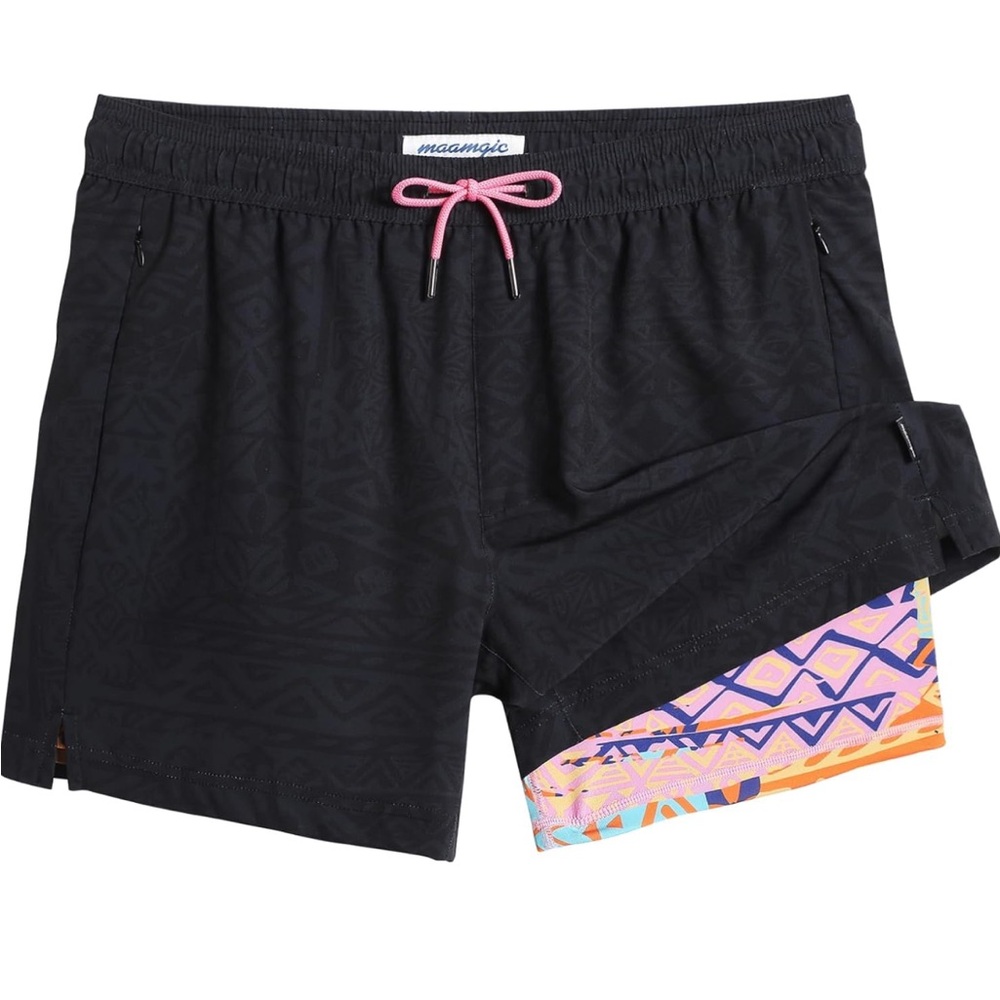NWT Maamgic men’s Black Swim Trunks color Totem